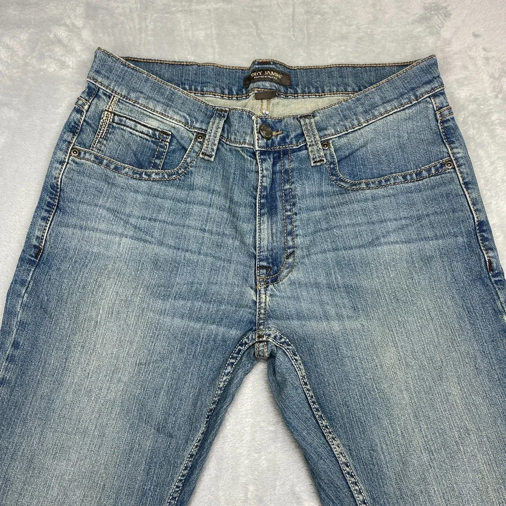 Cody James Jeans Mens 33/34 Blue Denim Medium Wash Slim Fit Bootcut Leg Wyatt